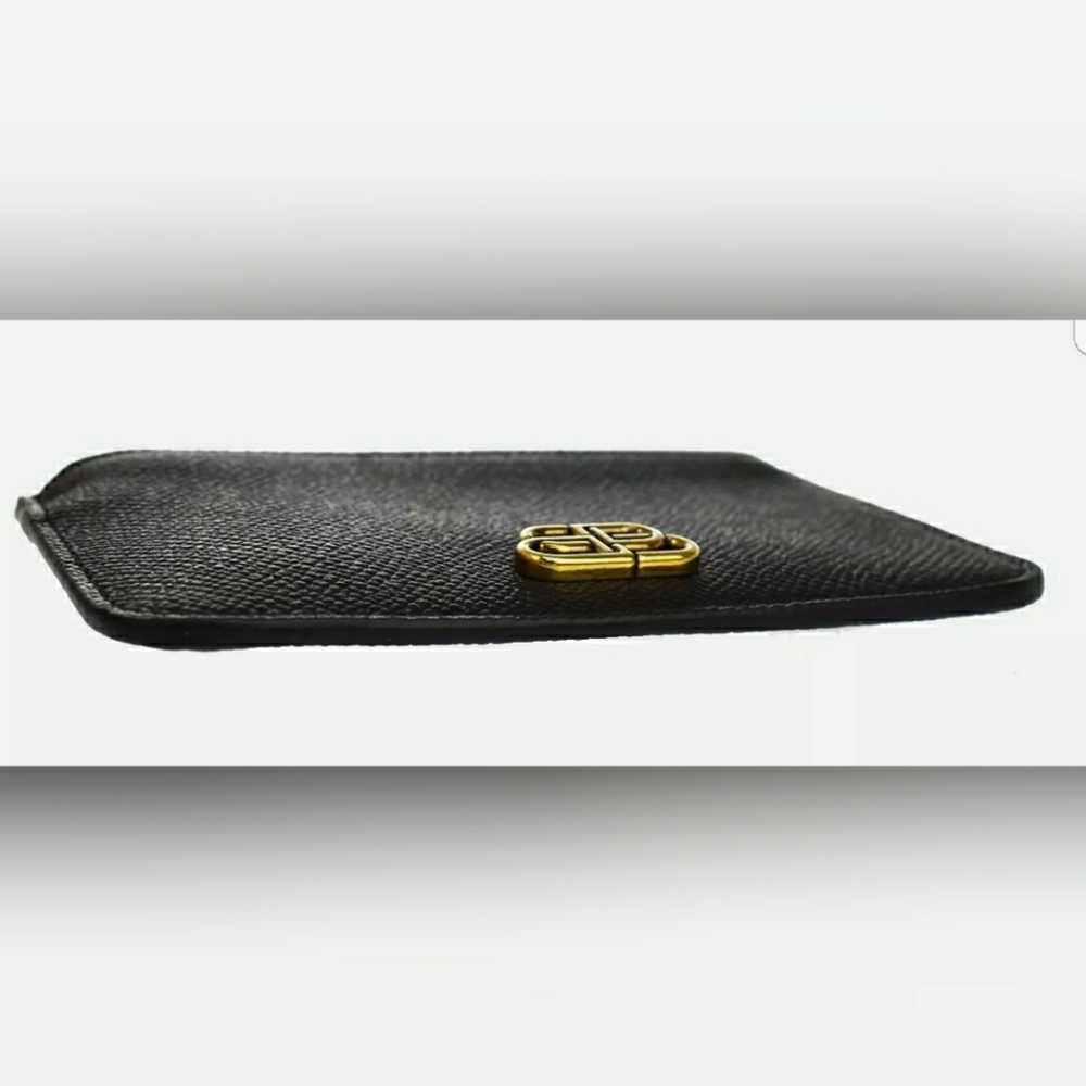 🐰BALENCIAGA BB Logo Coin Wallet Purse Key Ring Le - Picture 5 of 14